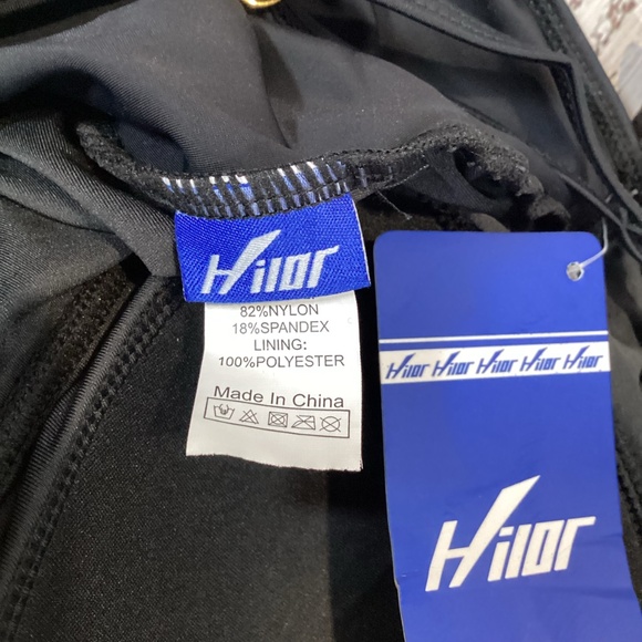 350. Hilor Black Ruffled Tankini Top NWOT Size 16 - Picture 3 of 5